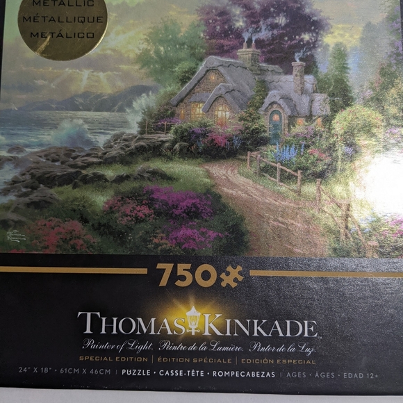 Puzzle Metallic 750 pc Nature Cottage Kinkade A New Day Dawning Special Edition - Picture 9 of 9